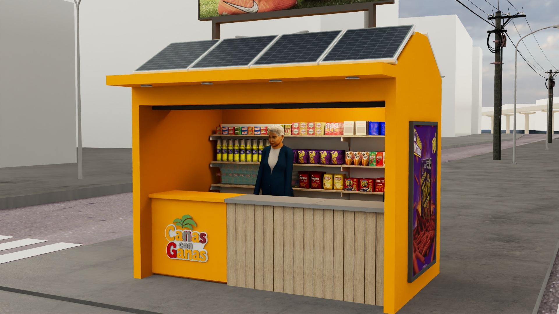 Close-up zona de atención al cliente